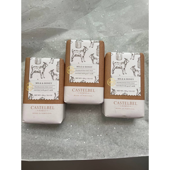 3 Castelbel Milk & Honey Luxury Fragranced Soap Bar Enriched with Goat's Milk - Picture 1 of 3
